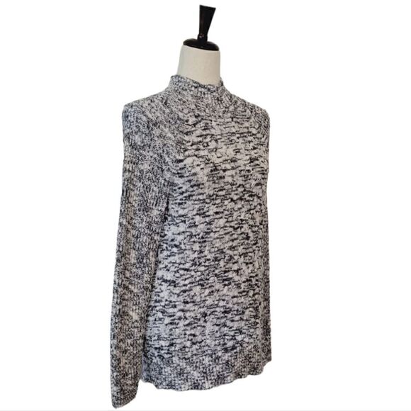 Craft & Barrow Gray Marled Mock Turtleneck Pullover Sweater Size L - Picture 2 of 6